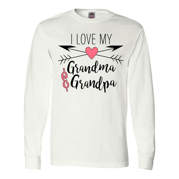 Inktastic I Love my Grandma and Grandpa heart and arrows Long Sleeve T-Shirt