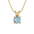 thumbnail image 4 of 0.5 cctw Swiss Blue Topaz Yellow Gold Plated Pendant with 16" Box Chain (5mm, Round Cut), 4 of 7