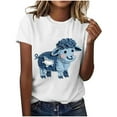thumbnail image 2 of Tejiojio Women's Animal Printed T-shirt Casual Round Neck Short Sleeve Blouses S-2XL, 2 of 4