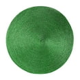 thumbnail image 2 of SugarBloom Round Woven Placemat Set of 4, 15-inch Non-Slip Tableware Mat, PP Woven Insulation Dining Table Pad, Kitchen Decor,Green, 2 of 6