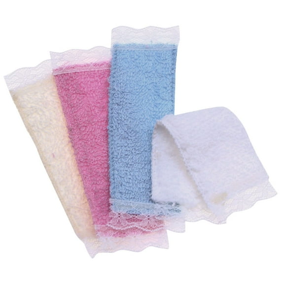 RENACLIPY 4-Pack Mini Lace Hand Towels Assorted Colors Decorative Towels for Bathroom Kitchen Home Use