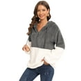 thumbnail image 3 of EFINNY Womens Casual Oversized Warm Double Fuzzy Hoodies Loose Pullover Hooded Sweatshirt Outwear, 3 of 6