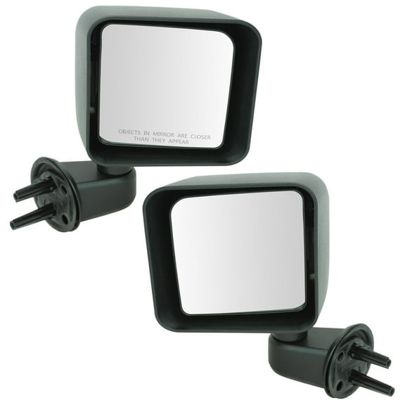 TRQ Manual Side View Mirrors Left & Right Pair Set NEW for 07-10 Wrangler MRA04941 Fits select: 2015-2018 JEEP WRANGLER UNLIMITED, 2012-2014 JEEP WRANGLER
