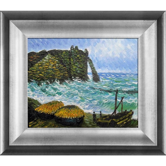 Rough Sea at Etretat with Athenian Silver Frame 8"X10"