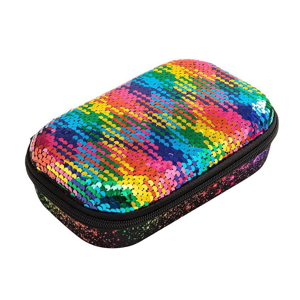 ZIPIT New Sequin Pencil Box, Cute Storage Case for Girls, Secure Zipper Closure