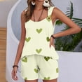 thumbnail image 2 of Tnhcen 2 Piece Women's Valentine's Day Heart Print Pajama Sets Soft Sleeveless Cami Top and Shorts Pjs Homewear Set S-2XL, 2 of 6