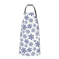 thumbnail image 2 of Pofeuu Dark Blue Snowflakes Print Waterproof Apron with Pockets Adjustable Cooking Aprons Kitchen Bib for Baking Household Cleaning, 2 of 8