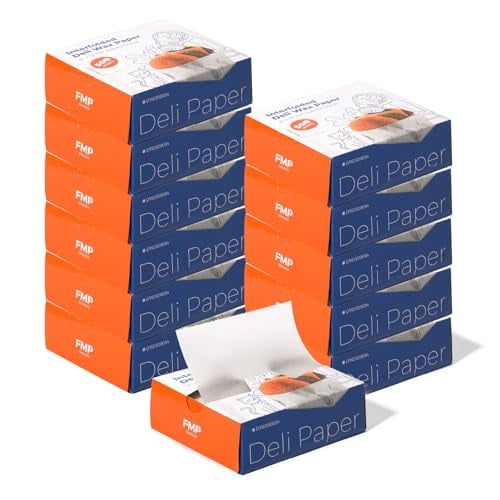 Fit Meal Prep [6000 Pack] 6 x 10.75" Wax Paper Sheets for Food, Interfolded Precut Deli Pop Up Grease-Proof Sandwich Paper Wraps, Waterproof for Lunch, Food Basket, Microwave Cover, BBQ