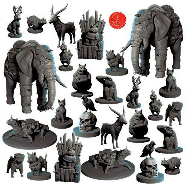 26 Animal Minis for DND Miniatures 28mm Unpainted Dungeons and Dragons  Miniatures I for D&D Miniatures & DND Minis Fantasy RPG, for DND Figures &  Tabletop Miniatures
