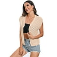 thumbnail image 3 of Women's Short Cap Sleeve Openwork Knit Sweater Vest, 3 of 5