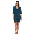 thumbnail image 2 of Ashford & Brooks Women's Woven Plaid Long Sleeve Button Down Sleep Shirt Nightshirt, 2 of 6