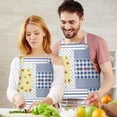 thumbnail image 3 of Pioneer Flower Floral Print Pattern Apron-Garden Aprons for Women with Pockets-Cotton Linen Waterproof Kitchen Cooking Gardening Aprons Adjustable for Kitchen,Cooking,BBQ and Salon 33x27 Inch, 3 of 7