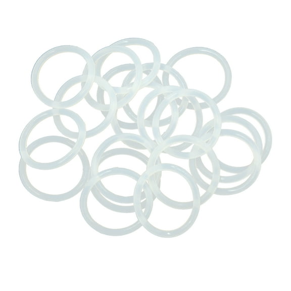 Uxcell 20mm OD 16mm ID 2mm Width Silicone Seal O-Rings White 20 Pack