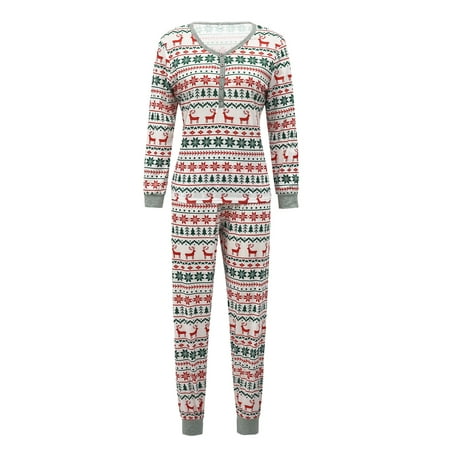 

Livingsenburg Matching Family Pajamas Sets Christmas Print Long Sleeve Tee Pants