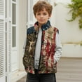 thumbnail image 2 of Uorisanigo Toddler Girls Boys Fleece Vest Jacket Puffy Kids Outwear Fuzzy Full Zipper Camo American Flag Deer Hunter Vest Sleeveless Jacket Fashion Fall Winter Clothes Age 2-12, 2 of 7