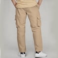 thumbnail image 4 of Boys Sports Cargo Pants Stretch Elastic Waist School Long Pant Twill Joggers for Kids Hiking Pants, 4 of 8