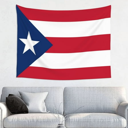 Puerto-Rico Flag Tapestry For Bedroom Aesthetic Tapestries Wall Hanging (29" X 37")