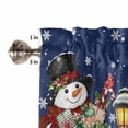 thumbnail image 5 of Christmas Snowman Kitchen Curtains and Valances Set, Xmas Box Winter Wreaths Lights Navy Blue Rod Pocket Window Valance Window Curtain Panels for Living Room Bedroom Laundry, 27.5x36in, 3 Pieces, 5 of 7