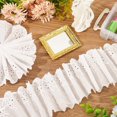 thumbnail image 5 of 15 Yards White Cotton Eyelet Floral Embroidery Ruffle Lace Trim Bowknot Scalloped Ribbon, 5 of 9