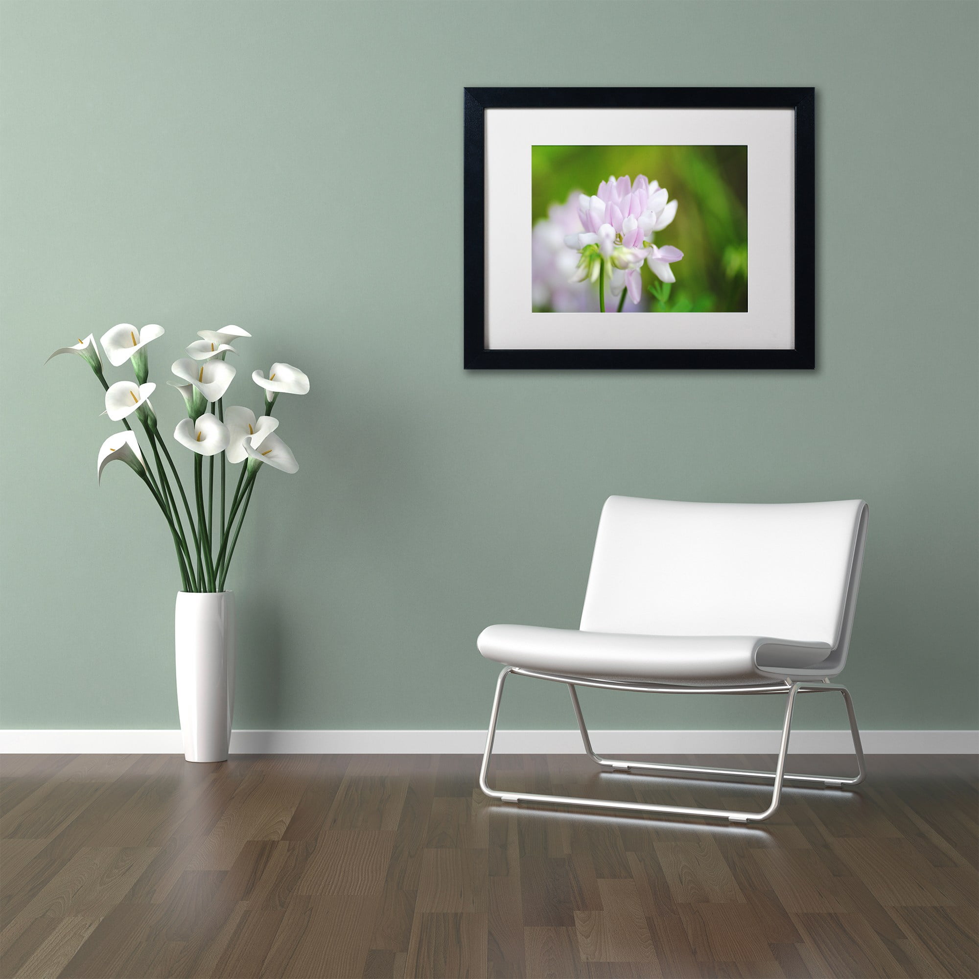 Trademark Fine Art "Calm Heart" Canvas Art by Monica Mize, White Matte, Black Frame