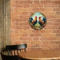 thumbnail image 6 of Vintage Wall Decor Rooster Chicken Farm Wall Plaque Sign Round Metal Tin Sign Round Welcome Door Hanging, Suitable for Home Garden Kitchen Bar Cafe Restaurant Garage Wall Decor 8x8 Inch, 6 of 8