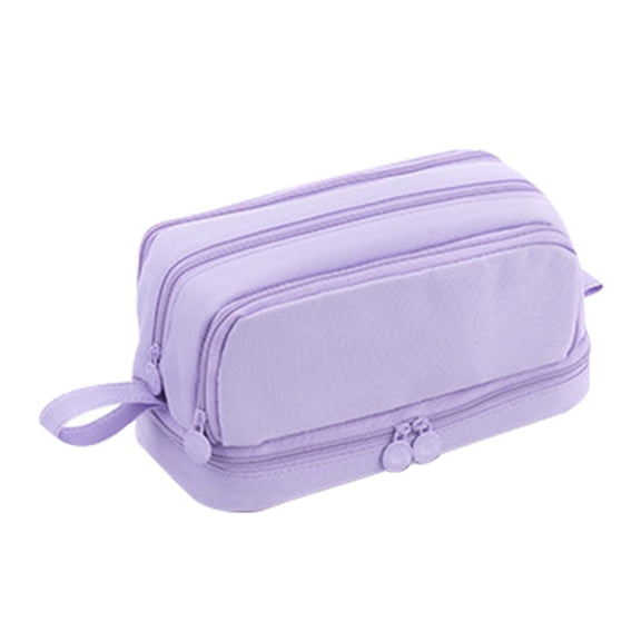 Solivara Multi Functional Pencil Case Large Capacity For Home Office Stationery Storage (Purple,One Size)