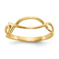 thumbnail image 1 of 14k Yellow Gold Ichthus Fish Ring Religious, 1 of 9