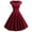 Wine, variant on Fesfesfes Spring Dresses for Graduation Girls Zipper V-Neck Solid Color Midi Dress Casual Swing Short-Sleeved Swing Dress