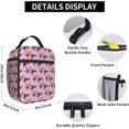 thumbnail image 5 of Pink Polka Dot Cat Pizza Cute Insulated Lunch Bag Portable Lunch Box Reusable Totes For Women Men, 5 of 6