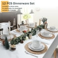 thumbnail image 5 of Onader Stoneware Dinnerware Sets, 12 Piece Plates and Bowls Set for 4, Serving Plates and Bowls Dish Sets, Microwave & Dishwasher Safe - Speckled White, 5 of 8