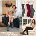 thumbnail image 5 of CoCoMangos iCamter 4 Pairs Womens Wool Socks - Soft, Thick, Warm Thermal Boot Winter Socks for Gifts, 5 of 6