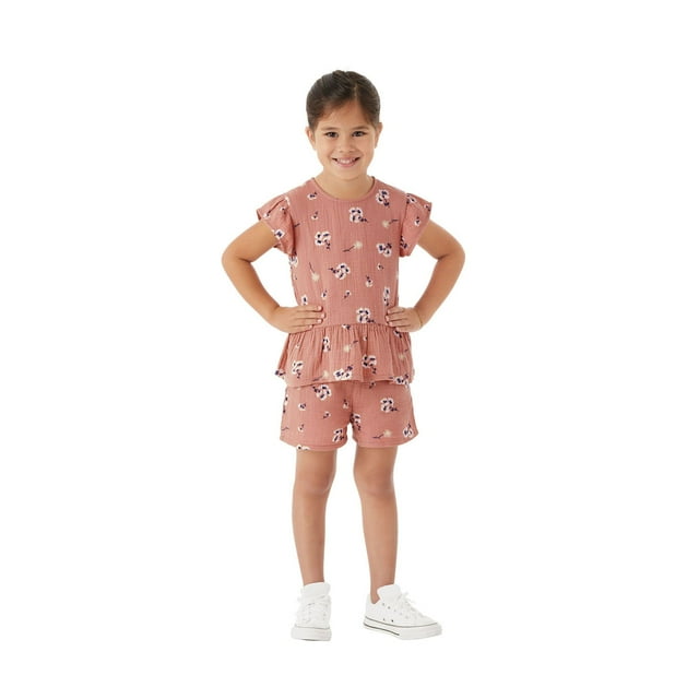 Member's Mark Toddler Girls 2-Piece Gauze Playwear Set