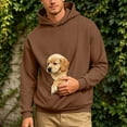 thumbnail image 3 of Pet Pouch Hoodie for Men Fall Winter Long Sleeve Loose Hooded Sweatshirt with Dog Pouch Cat Carrier Hoodies, 3 of 8