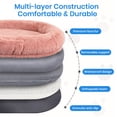 thumbnail image 2 of 78 x 51 x 12inches Human Dog Bed Fits Adult 10 CM Thick Memory Foam Washable Oversize Dog Bed with Plump Pillow and Blanket and Strap（Pink), 2 of 6