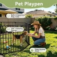 thumbnail image 3 of Pet Gates, DOMIPET Dog Playpen 5Panel 128" Extra Wide 30" Tall Fireplace Fence Playard, Black, 3 of 9