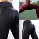 thumbnail image 2 of 【In stock】Las mujeres de la moda de malla elástica y cuero Patchwork cintura alta Control de barriga deporte Yoga Running pantalones gimnasio Fitness Leggingspangjing, 2 of 4