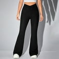 thumbnail image 2 of XFLWAM Women's Velvet Pants Bell Bottom Flare Pants High Waisted Warm Long Pants, 2 of 6