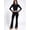 Balck, variant on Women's 2 Piece Outfits Long Sleeve Top Flare Leg Yoga Pants Set, Workout Tracksuit Casual Lounge Matching Sets Brown L