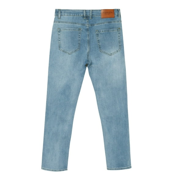adviicd Mens Jeans Stretch Mens Casual Loose Fit Elastic Waist Jeans Denim Pants (Sky Blue,XXL)