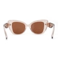 thumbnail image 4 of Womens Metal Chain Arm Large Thick Cat Eye Sunglasses Beige - Brown, 4 of 4