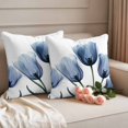 thumbnail image 2 of Spring Blue Pillow Covers 2 Pack Flowers X-ray Image of Tulips Floral Pillowcase Waterproof Outdoor Throw Pillow Cover for Patio Garden Square Cushion 24”x24”, 2 of 9