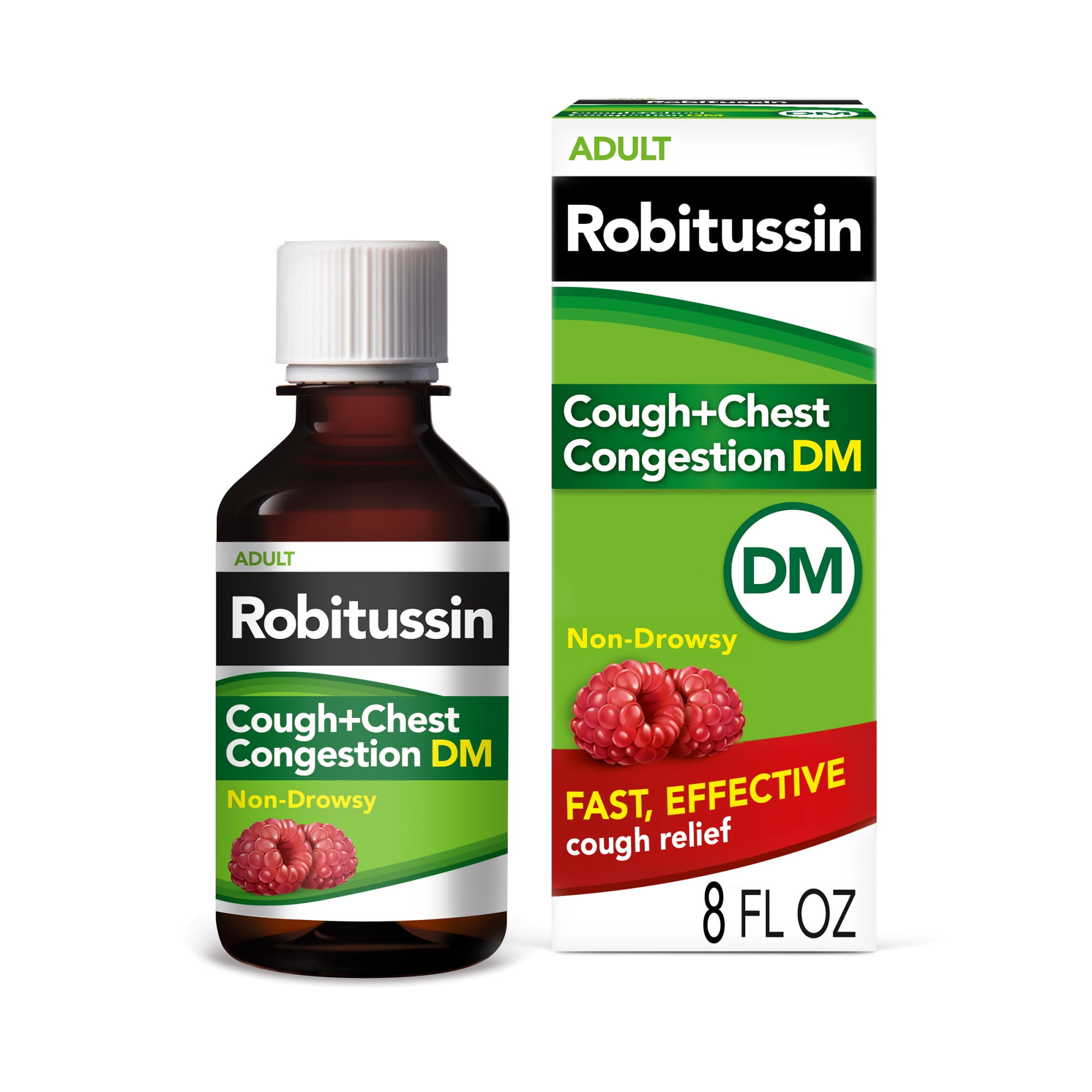Robitussin Cough and Congestion Liquid Medicine Dm, Raspberry Flavor, 8 fl oz