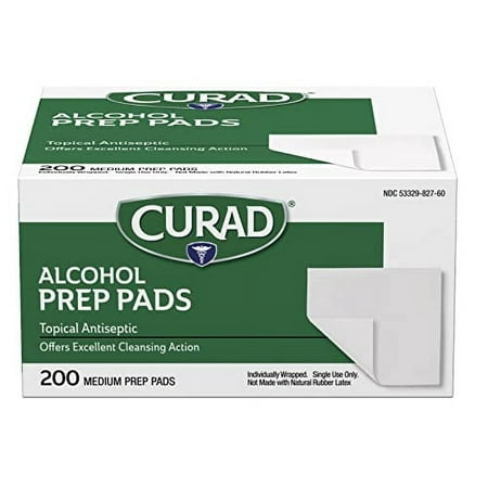 Curad Alcohol Prep Pads Swabs Antiseptic Wipes, 200 Ea, 2 Pack