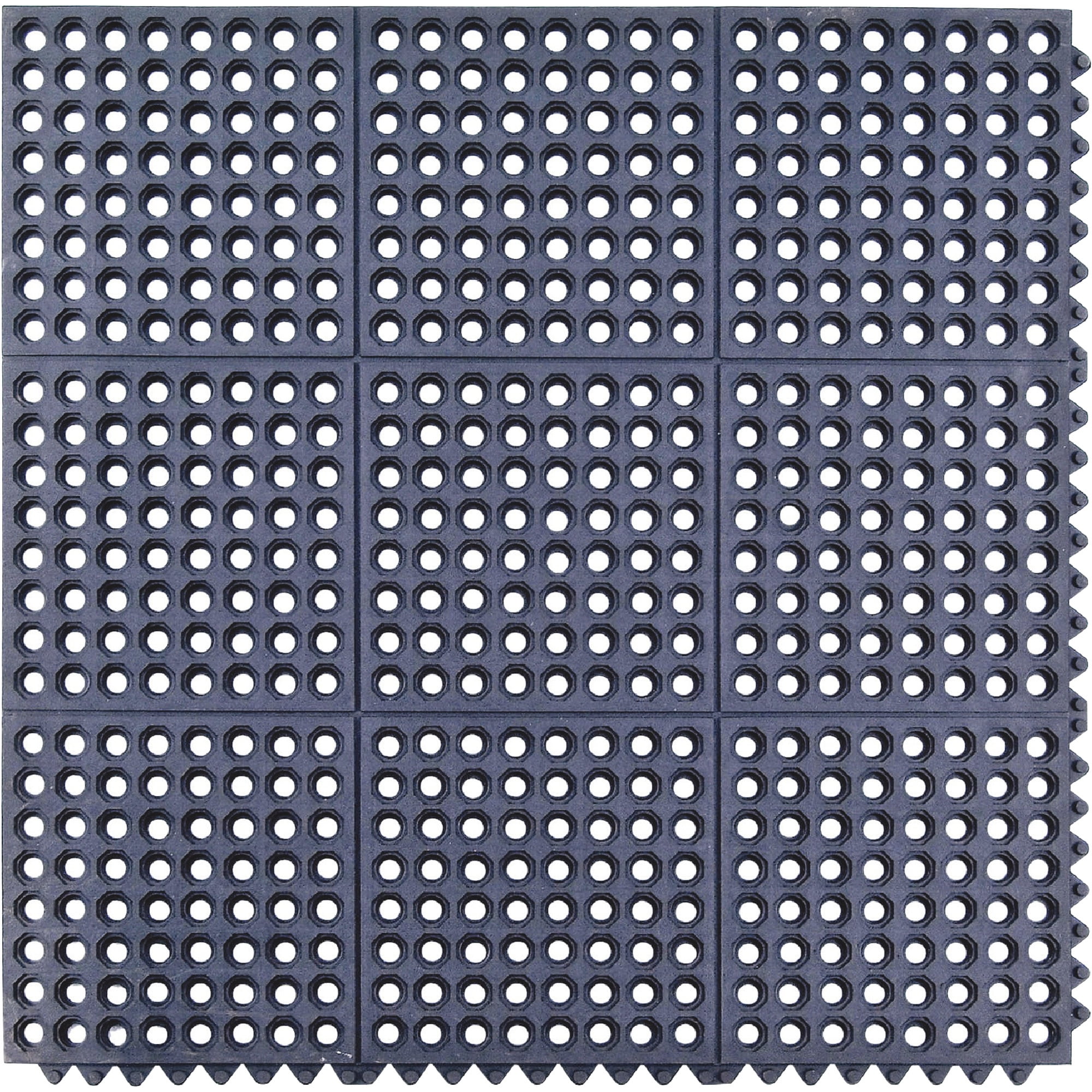 Rubber Safety Mat Black, 3ft.L x 3ft.W