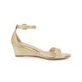 thumbnail image 3 of BLISSFUL STEP Women's Glitter Open Toe Ankle Strap Wedge Heel Sandals Gold 6, 3 of 8