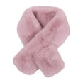 thumbnail image 5 of Skymirror Cross Scarf Faux Rabbit Fur Thickened Soft Cozy Plush Cold Resistant Solid Color Autumn Winter Women Neck Warmer Collar Scarf for Daily Life, 5 of 8