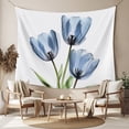 thumbnail image 2 of Blue Tulips Tapestry for Bedroom Wall Hanging Tapestry, Spring Floral Botanical Plant Abstract Ceiling Backdrop Tapestries Poster Blanket Wall Decor for Teens Room Living Room Dorm 55" x 73", 2 of 8
