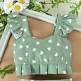 thumbnail image 3 of Zwiiyzr 2025 Toddler Baby Girl Skirt Set Ruffle Sleeveless Tank Tops And Mini A-Line Skirt 2Pcs Summer Outfits Green, 3 of 6
