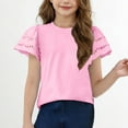 thumbnail image 6 of Mgmyaa Girls' Summer T Shirts Crewneck Ruffle Short Sleeve Cute Casual Tops 3-14 Years, 6 of 6