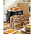 thumbnail image 4 of Western Texas Star Vintage Toaster Cover 4 Slice, Large Kitchen Appliance Covers, Retro Farmhouse Yellow Brown Wooden Toaster Oven Cover with Loop, Bread Machine Cover Polyester Dust Cover Protection, 4 of 4